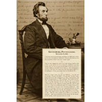 Abraham Lincoln - Gettysburg Address -Paper Art-26"x38"