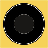 Mealtime: Black on Yellow - Plate -Paper Art-20"x20"