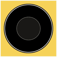 Mealtime: Black on Yellow - Plate -Paper Art-26"x26"