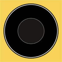 Mealtime: Black on Yellow - Plate -Paper Art-38"x38"