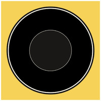 Mealtime: Black on Yellow - Plate -Paper Art-42"x42"
