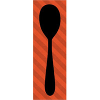 Mealtime: Red Stripes - Spoon -Paper Art-14"x38"