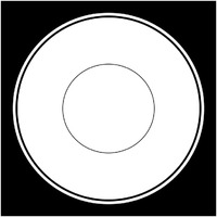 Mealtime: White on Black - Plate -Paper Art-20"x20"