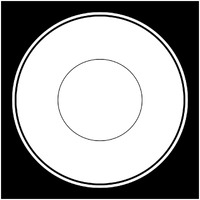 Mealtime: White on Black - Plate -Paper Art-26"x26"