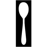 Mealtime: White on Black - Spoon -Paper Art-20"x56"
