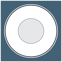 Mealtime: White on Blue with Dots - Plate -Paper Art-26"x26"