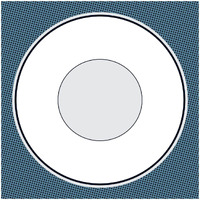 Mealtime: White on Blue with Dots - Plate -Paper Art-32"x32"