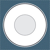 Mealtime: White on Blue with Dots - Plate -Paper Art-38"x38"