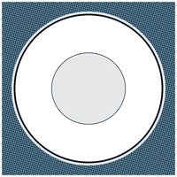Mealtime: White on Blue with Dots - Plate -Paper Art-42"x42"