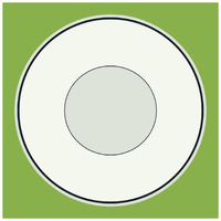 Mealtime: White on Green - Plate -Paper Art-26"x26"