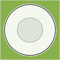 Mealtime: White on Green - Plate -Paper Art-32"x32"