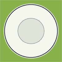 Mealtime: White on Green - Plate -Paper Art-38"x38"
