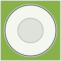 Mealtime: White on Green - Plate -Paper Art-42"x42"