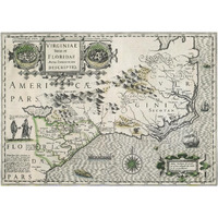 Virginia item et Floridae, 1613 -Paper Art-24"x17.62"