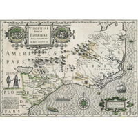 Virginia item et Floridae, 1613 -Paper Art-38"x27.56"