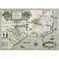 Virginia item et Floridae, 1613 -Paper Art-46"x33.24"