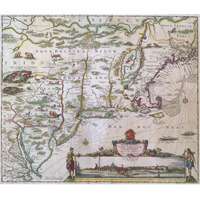 New England and New York with inset depicting lower Manhattan, 1655 -Paper Art-38"x32.6"