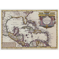 Central America and the Caribbean, 1729 -Paper Art-46"x33.24"