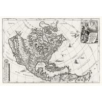 Atlas Novus - North America, Featuring the Blessing of the Holy Mother, 1700 -Paper Art-50"x34"