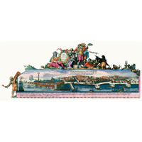 Cartouche Detail - New England and New York with inset depicting then development of lower Manhattan, 1684 -Paper Art-42"x18.8"