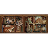 Capricious Cats -Paper Art-32"x14"