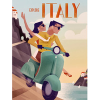 Explore Italy -Paper Art-38"x50"