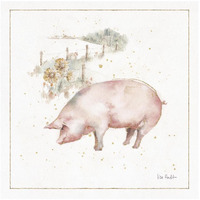 Farm Friends IX -Paper Art-26"x26"