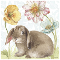 Spring Softies Bunnies III -Paper Art-26"x26"