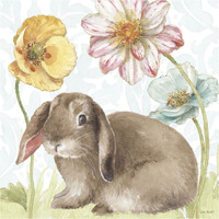 Spring Softies Bunnies III -Paper Art-38"x38"