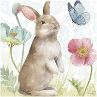 Spring Softies Bunnies II -Paper Art-32"x32"