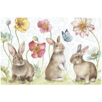 Spring Softies Bunnies I -Paper Art-20"x14"