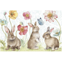 Spring Softies Bunnies I -Paper Art-32"x22"