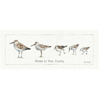 Pebbles and Sandpipers II -Paper Art-42"x18"