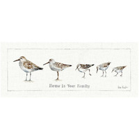 Pebbles and Sandpipers II -Paper Art-52"x22"