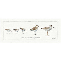 Pebbles and Sandpipers I -Paper Art-52"x22"