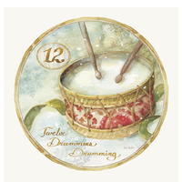 12 Days of Christmas XII Round -Paper Art-26"x26"