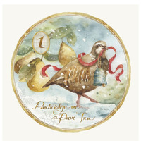 12 Days of Christmas I Round -Paper Art-32"x32"
