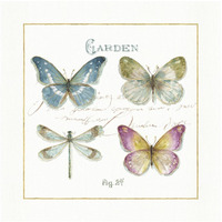 Rainbow Seeds Butterflies IV -Paper Art-32"x32"