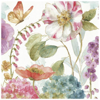 Rainbow Seeds Flowers II -Paper Art-26"x26"