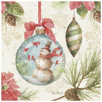 Woodland Holiday IV -Paper Art-26"x26"