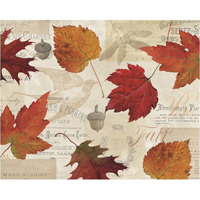 Fall in Love - Autumn Leaves -Paper Art-37"x30"