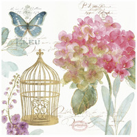 Rainbow Seeds Floral Birdcage II -Paper Art-20"x20"