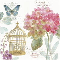 Rainbow Seeds Floral Birdcage II -Paper Art-32"x32"
