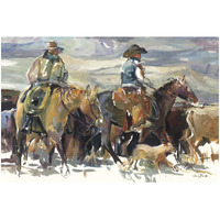 The Roundup -Paper Art-32"x22"