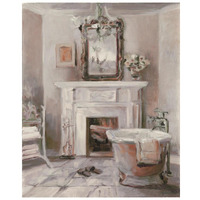 French Bath IV Gray and Blush -Paper Art-22"x26"