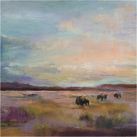 Buffalo Under Big Sky -Paper Art-38"x38"