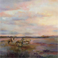 Mustangs Under Big Sky -Paper Art-38"x38"