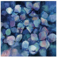 Midnight Blue Hydrangeas -Paper Art-26"x26"