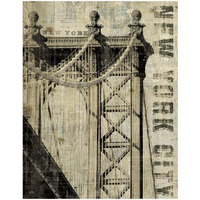 Vintage New Manhattan Bridge -Paper Art-18"x22"