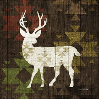 Southwest Lodge Deer I -Paper Art-38"x38"